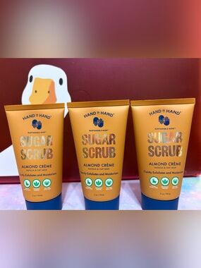 Hand in Hand Almond Crème Sugar Scrub Set of 3 | 2 oz Each | New